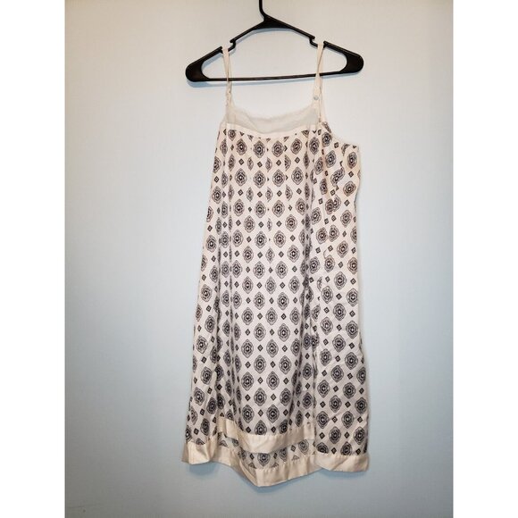 Apostrophe Womens Sz L Slip Dress Lingerie White Boho Silky Pullover Lace - Picture 4 of 5